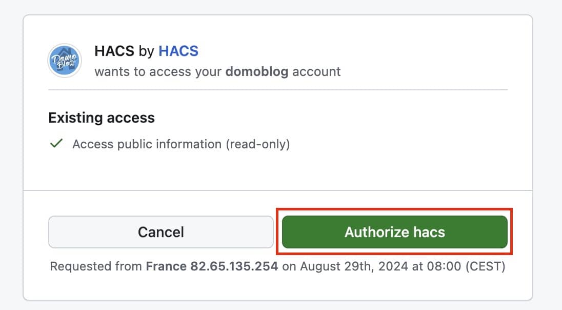 authorisation-hacs-github